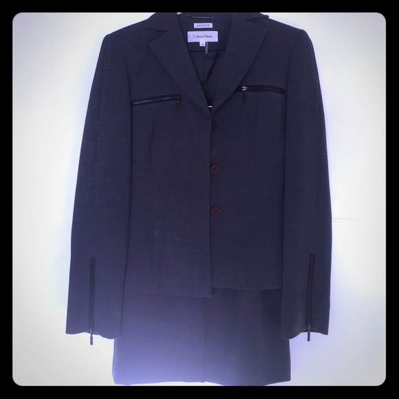 Calvin Klein deep grey color suit