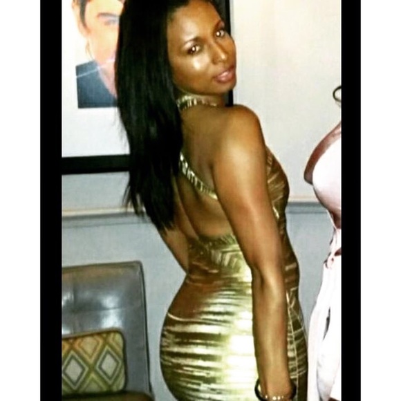 NYE Ace of Spades Gold Bandage Dress - Picture 3 of 4
