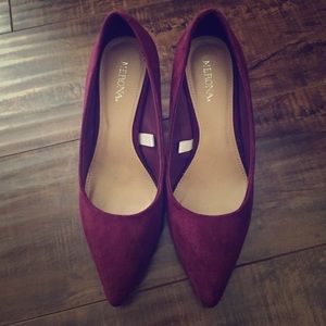 Merona oxblood Suede heels size 7