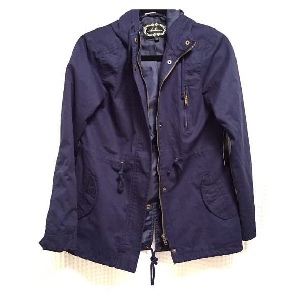 LE3NO Womens Anorak Jacket, Medium, Navy, NWT