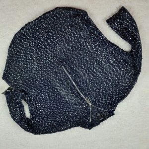 Navy and Silver half zip sweater