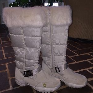 Coach Fur Snow Boots with Vibram soles