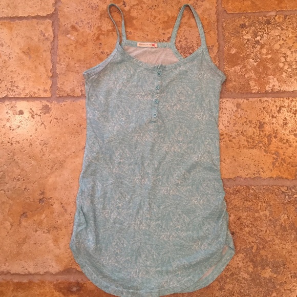 Alternative organic pattern teal cami wrounded hem - Picture 2 of 4