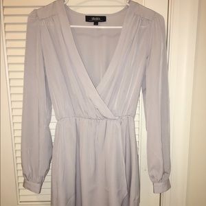 Lulu's Light Gray V Neck Dress!