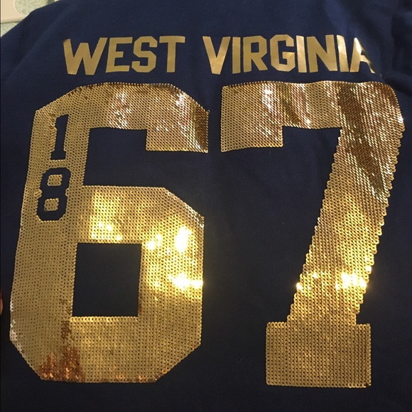 WVU Victoria's Secret fur lined hooded zip jacket