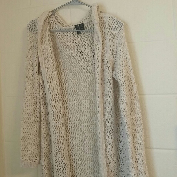 Long (down to knees) knitted Cardigan with Hood