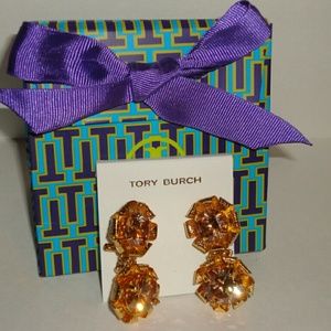 Authentic Tory Burch Leah drop earrings