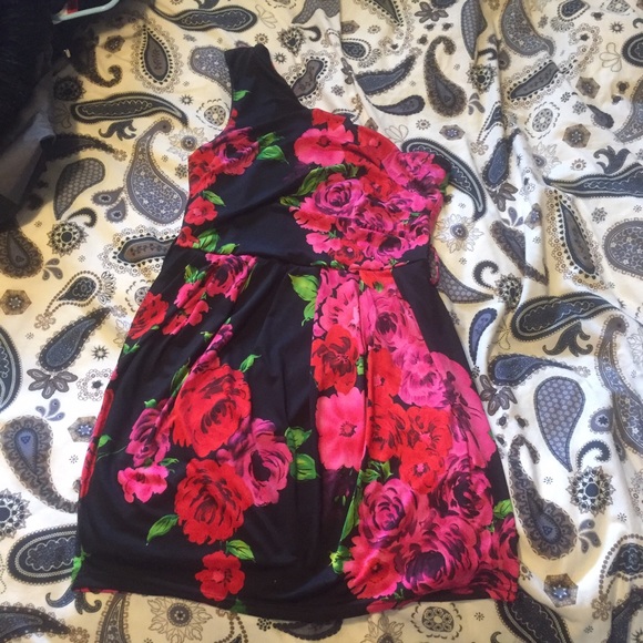 Holiday mini floral dress