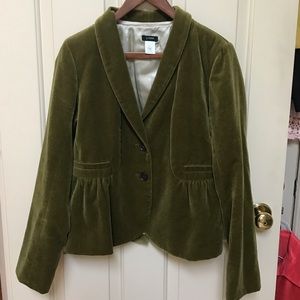 J Crew Eden velvet blazer: Moss Green