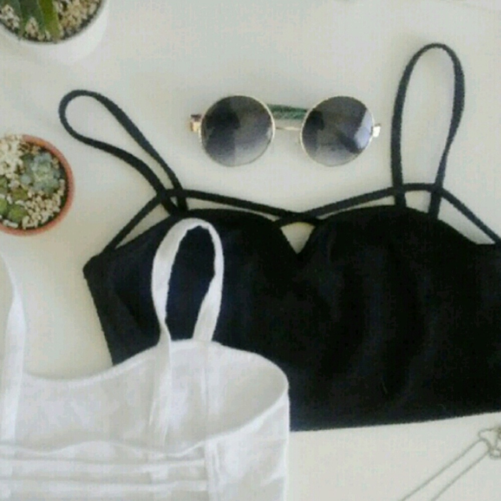 black strappy bralette