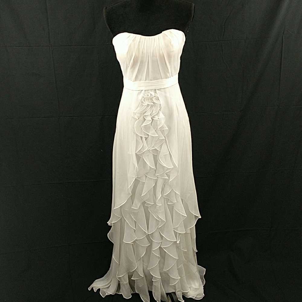 Strapless Ruffle Chiffon Gown by Dalia MacPhee