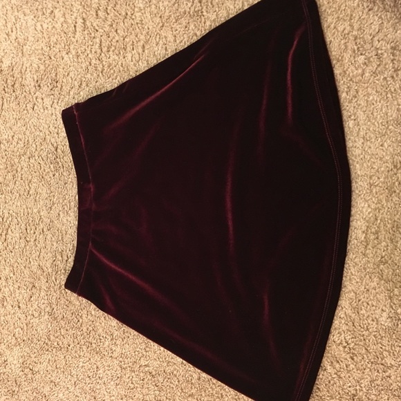 Dark red velvet skirt American apparel