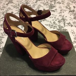 Via Spiga Suede Platform Block Heels, Size 7.5