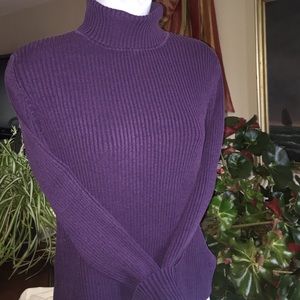 Purple ribbed turtleneck from Chicos