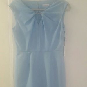 Sky blue knee length dress