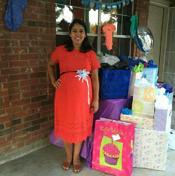 Orange Maternity Dress