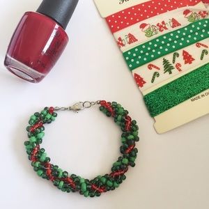 NEW 🎄 Holiday seed bead twist bracelet - handmade