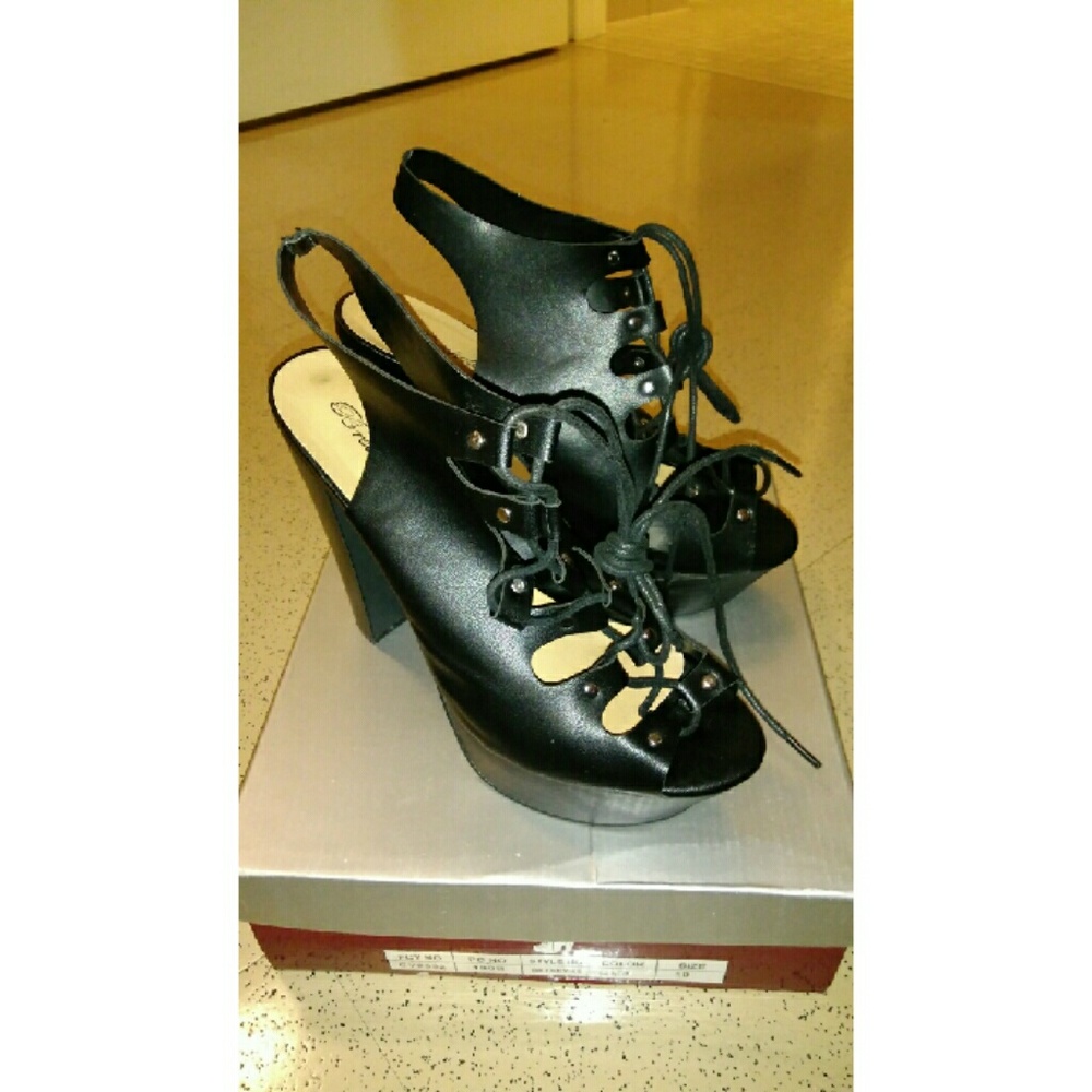 Lace up high heels