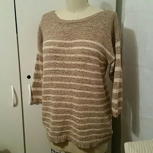 Jones New York Striped Ribbon Yarn Sweater 1x