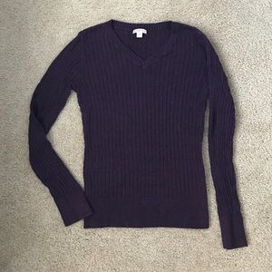 Dark Purple Long Sleeve Sweater