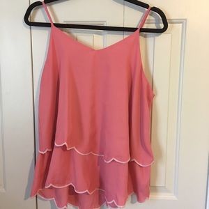 Flowy scalloped Francesca's tank