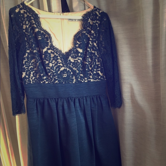 Bridesmaid Dress Short Lace Navy