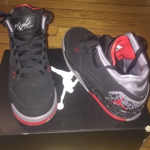 Jordan's- Black/Fire Red-Cement Grey