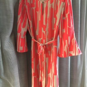 Patterned Short Midi Sleeve Dress