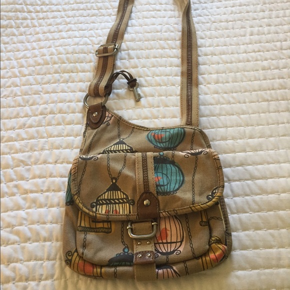 Fossil Canvas Cross Body Bag