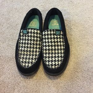 DC black and white checkered slip on