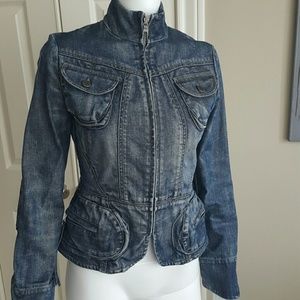 Denim motorcycle jacket