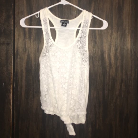 Wet Seal White cutout racerback tee