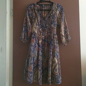 Sheer bohemian sequined dress with under dress