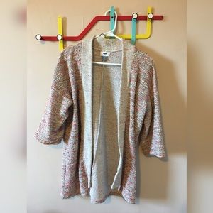 Old Navy Textured Light Pink 3/4 Sleeve Cardigan