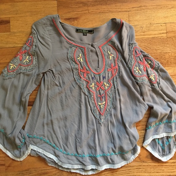 Embroidered boho top