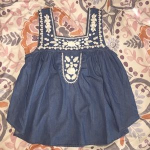 Lovers and Friends chambray flutter tank