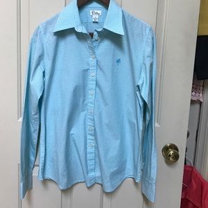 Lilly Pulitzer Gingham Blouse: Blue