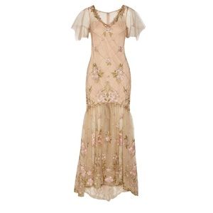 SOLD Marchesa Embroidered Tulle Gown