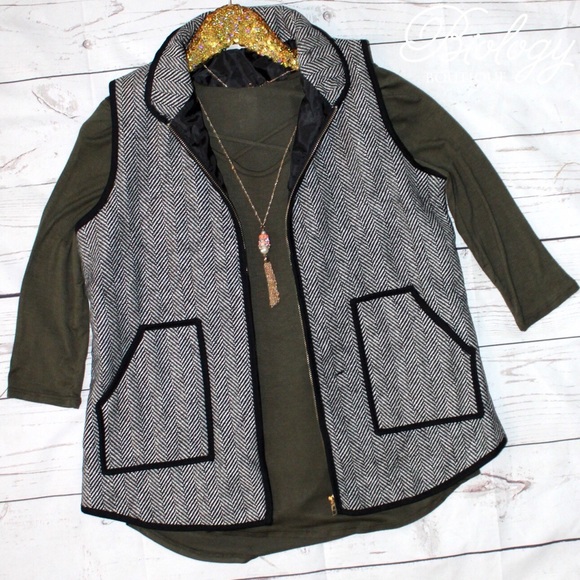 Jackets & Blazers - Herringbone Vest