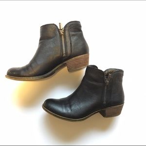 Lucky Brand Leather Zipper Booties