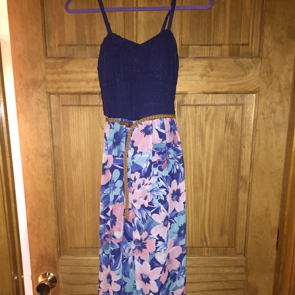 Navy Floral Maxi Dress
