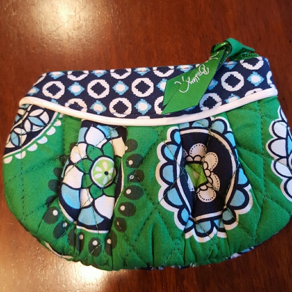 Vera Bradley Green/Blue/White change purse purse.
