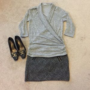 41 Hawthorn cross front heather gray sweater