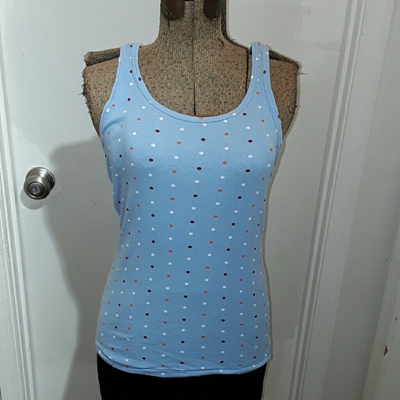 Jockey Tops - Jockey blue polka-dot tank top