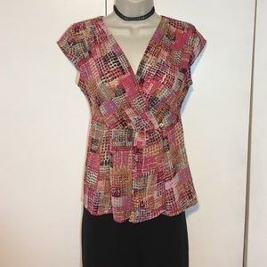 Banana Republic EUC chiffon wrap blouse size S