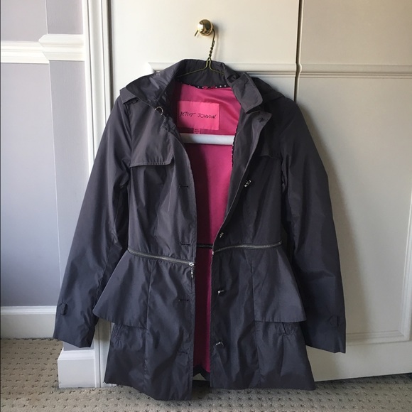 GREY Betsey Johnson Anorak Rain Jacket