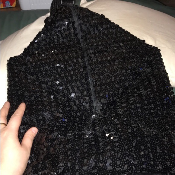 Black sequin backpack