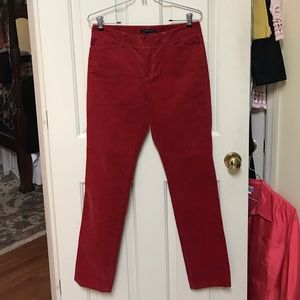 Theory Kamilka-Reactive corduroy pant: red