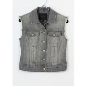 NEW! Paige Jeans Reagan Denim Trucker Vest in Gray