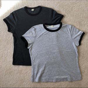 Black and Gray Ringer Tees